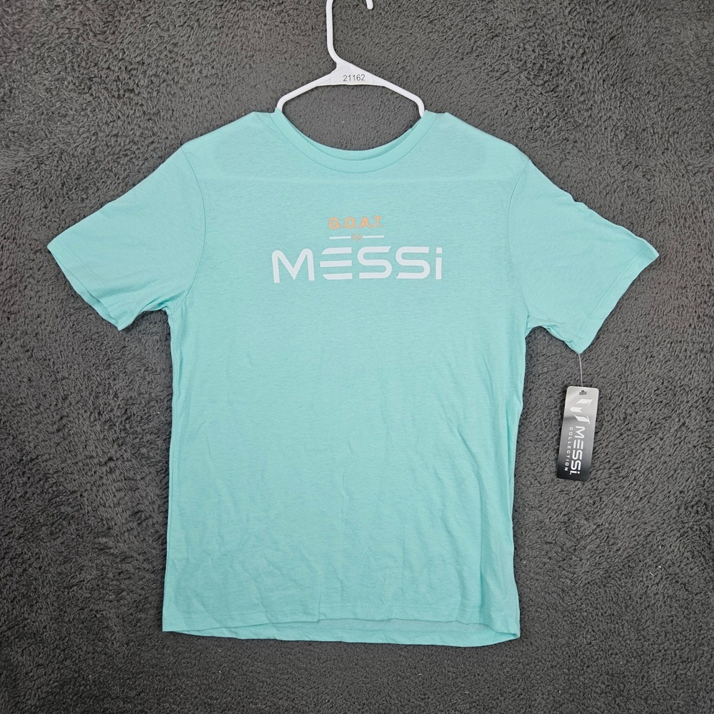 Messi Collection Kids XL 18 Mint Green GOAT Graphic T-Shirt New‎ With Tags